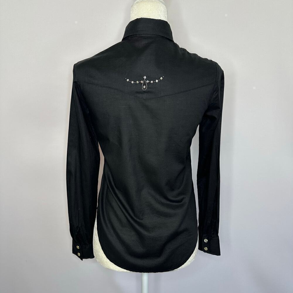 Vintage 1980s Sweet Inspirations Western Pearl Snap Rhinestone Shirt - Picture 4 of 8